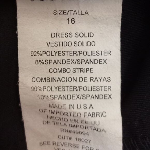 Black Dress With White Stripes Size 16 R&M Richards - Picture 6 of 6